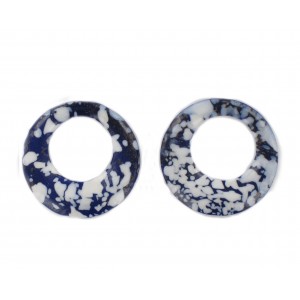 Ring, blue speckled and white 26 mm Ring, blue speckled and white 26 mm