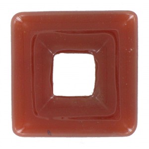 Square perforated, cornelian, 25x25 mm