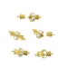 Gilded screw fastener one raw with iridescent stones, 16x10 mm