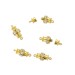 Gilded screw fastener one raw with crystal stones, 12x8 mm