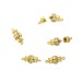 Gilded screw fastener one raw with iridescent stones, 12x8 mm