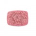 Barrel shaped cabochon with embossed flowers, rose 36x27 mm