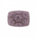 Barrel shaped cabochon with embossed flowers, purple 36x27 mm