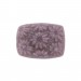 Cabochon de forme tonneau avec fleurs en relief, violet 36x27 mm