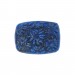 Barrel shaped cabochon with embossed flowers, lapis 36x27 mm