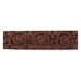 Cylinder bead with matt embossed floral pattern on 2 sides, brown 55x14 mm