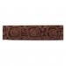 Perle Cylindre à motif mat de fleurs en relief sur 2 faces, marron 55x14 mm
