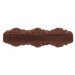 Cylinder bead with matt embossed floral pattern on 2 sides, brown 55x14 mm