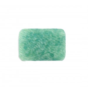 Cabochon rectangle strié, vert moucheté 32x22.5 mm