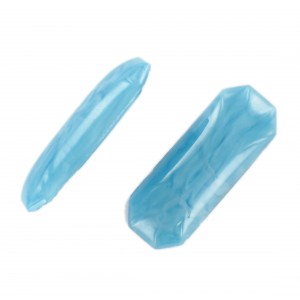 Octogone, lune bleu clair 38x9 mm