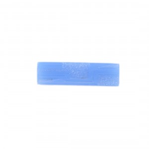 Cabochon rectangle à motifs géométriques en relief, lune bleu 34x10 mm