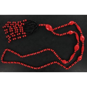 Necklace early 20th century black red