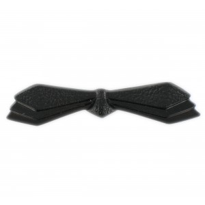 Bow tie pattern brooch, black 64x14 mm