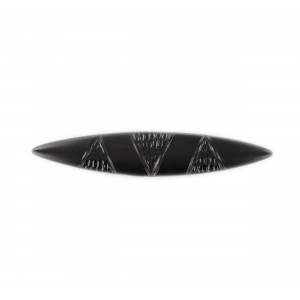 Navette shaped brooch, black 54x10 mm