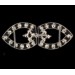 Buckle with crystal stones, 68x27 mm