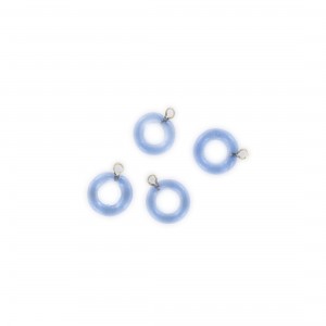 Glass ring with small metal ring, sapphire 9 mm Glass ring with small metal ring, sapphire 9 mm