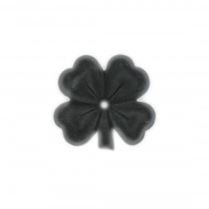 Matt four leaf clover with one hole , black 30 mm 