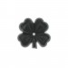 Matt four leaf clover with one hole, black 30 mm