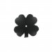 Matt four leaf clover with one hole, black 30 mm