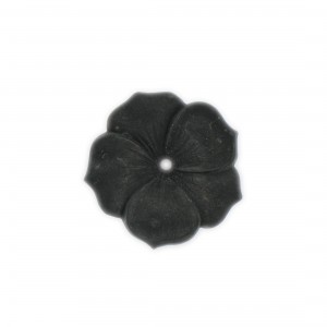 One hole matt flower with 5 petals, black 29 mm 