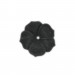 One hole matt flower with 5 petals, black 29 mm