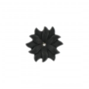 One hole matt edelweis flower, black 24 mm 