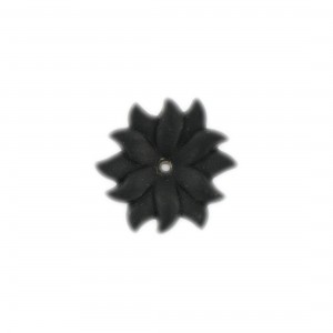 Fleur edelweiss mat avec 1 trou, noir 24 mm