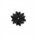 One hole matt edelweis flower, black 24 mm