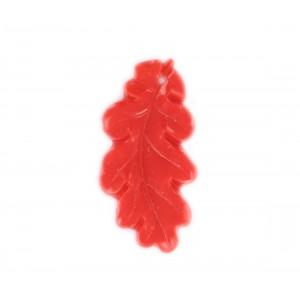 Pendant feuille de chêne, corail 41 mm