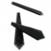 Faceted pendant with blind hole, black 37x14 mm