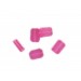 Octagonal bead with engraved arabesques on 2 faces, rose 12x8 mm