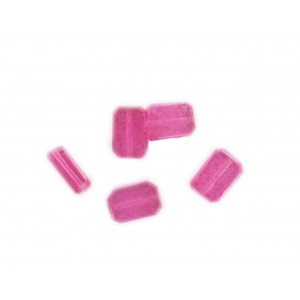 Octagonal bead with engraved arabesques on 2 faces, rose 12x8 mm