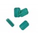 Octagonal bead with engraved arabesques on 2 faces, emerald 18x12 mm