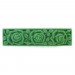 Cylinder bead with matt embossed floral pattern on 2 sides, green 55x14 mm