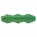 Cylinder bead with matt embossed floral pattern on 2 sides, green 55x14 mm