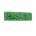Cylinder bead with matt embossed floral pattern on 2 sides, green 55x14 mm