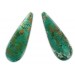 Flat pendant with silver leaf decoration, blind hole, emerald 51x18 mm