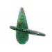 Flat pendant with silver leaf decoration, blind hole, emerald 51x18 mm