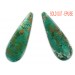 Flat pendant with silver leaf decoration, blind hole, emerald 51x18 mm