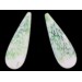 Pendant, trou borgne, blanc et vert veiné 51x18 mm