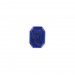 Octagonal bead with matt engraved head on 2 faces, dark sapphire 17x12 mm