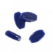 Oval bead with matt engraved lady on 2 faces, dark sapphire 20x12 mm