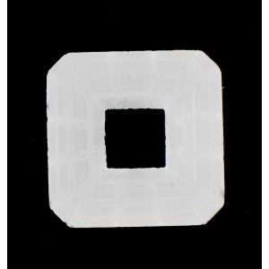 Octogone with hole, crystal mat, 22x22 mm