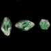 Cut facets olive, striations pattern, crystal and green 24x11 mm