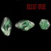 Cut facets olive, striations pattern, crystal and green 24x11 mm