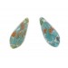 Flat pendant with silver leaf decoration, hole on top, zircon and spotted orange 37x16 mm