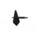 Flat pendant, hole on top, black 31x14 mm