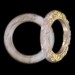 Ring with embossed pattern, white opal gilded 40 mm