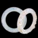 Ring with embossed pattern, iridescent white opal 40 mm