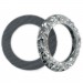 Ring with embossed pattern, hematite 40 mm